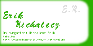 erik michalecz business card